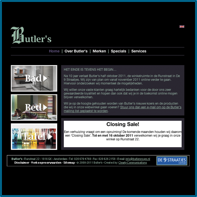 Screen Shot Butler's - Home - 2008-2011
