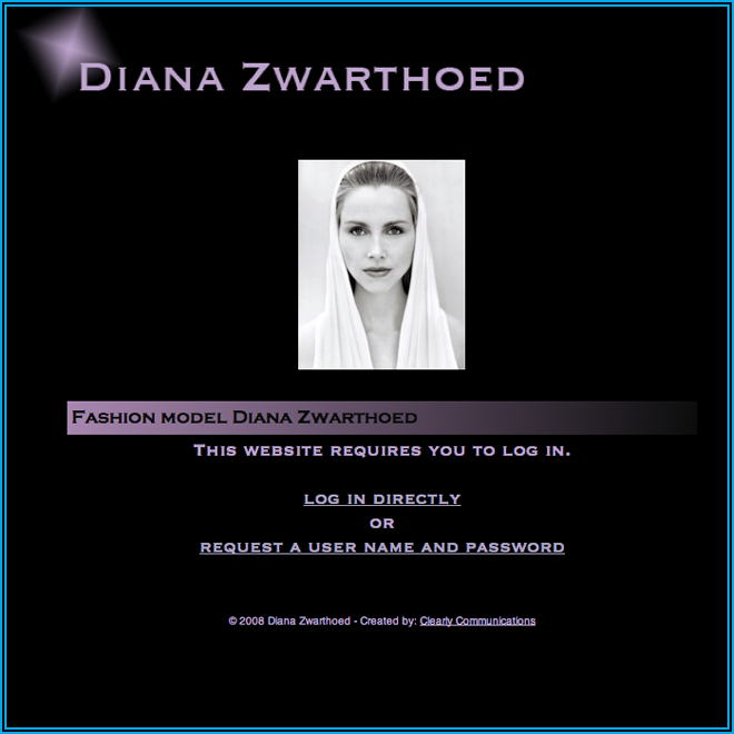 Screen Shot Diana Zwarthoed - Model - Home