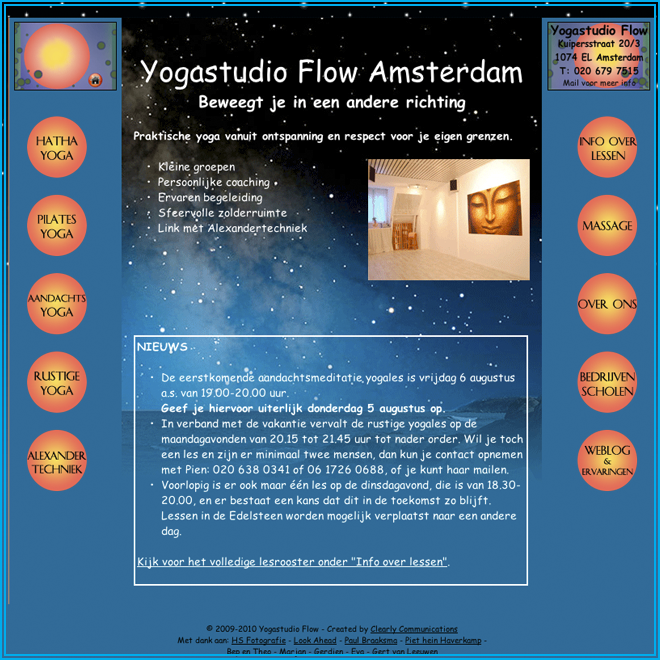 Screen Shot Yogastudio Flow - Home - 2009-2010